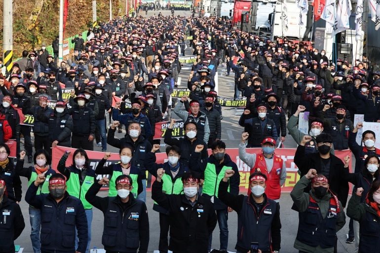 South Korea Trucker Strike: Pres. Yoon Threatens 'Back to Work' Order